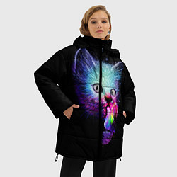 Куртка зимняя женская Кот с мороженым, цвет: 3D-черный — фото 2