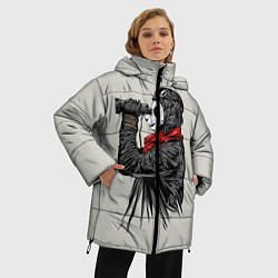 Куртка зимняя женская Панда танкист, цвет: 3D-светло-серый — фото 2