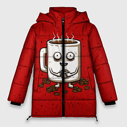 Куртка зимняя женская Кофейный пьяница, цвет: 3D-черный