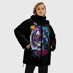 Куртка зимняя женская Ретро тигр, цвет: 3D-черный — фото 2