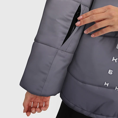 Женская зимняя куртка Проверка зрения / 3D-Черный – фото 5