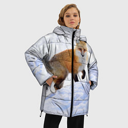 Куртка зимняя женская Лисица в снегу, цвет: 3D-черный — фото 2