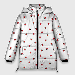 Куртка зимняя женская Божьи коровки, цвет: 3D-красный
