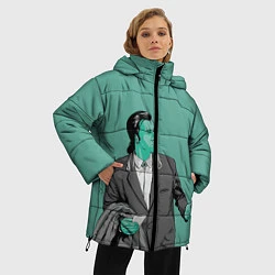 Куртка зимняя женская Недоумевающий Винсент, цвет: 3D-светло-серый — фото 2