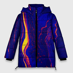 Куртка зимняя женская Ультрафиолетовые разводы, цвет: 3D-черный