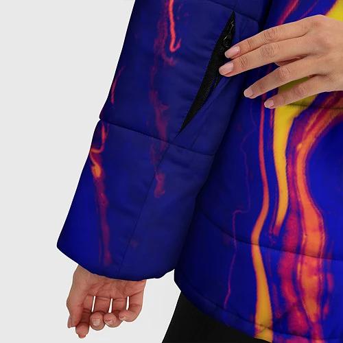 Женская зимняя куртка Ультрафиолетовые разводы / 3D-Черный – фото 5