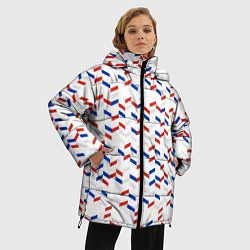 Куртка зимняя женская Россия: триколор-узор, цвет: 3D-черный — фото 2