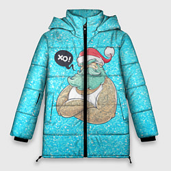 Куртка зимняя женская Санта-хипстер, цвет: 3D-черный