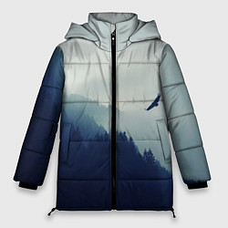 Куртка зимняя женская Орел над Лесом, цвет: 3D-черный