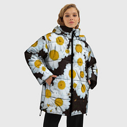 Куртка зимняя женская Аромашки, цвет: 3D-черный — фото 2