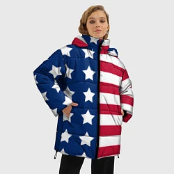 Куртка зимняя женская USA Flag, цвет: 3D-черный — фото 2