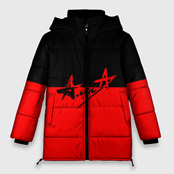 Куртка зимняя женская АлисА: Черный & Красный, цвет: 3D-светло-серый