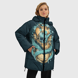 Куртка зимняя женская Осьминог в акваланге, цвет: 3D-черный — фото 2