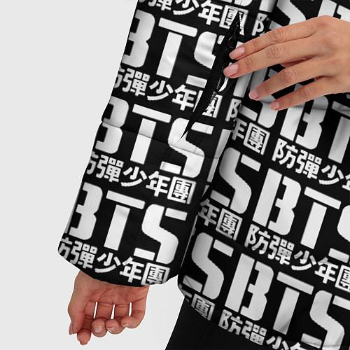Женская зимняя куртка BTS K-pop pattern / 3D-Черный – фото 5