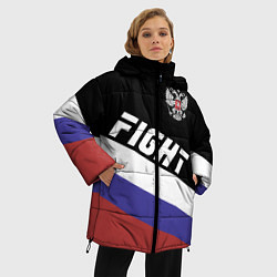 Куртка зимняя женская Fight Russia, цвет: 3D-черный — фото 2