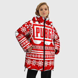 Куртка зимняя женская PUBG: New Year, цвет: 3D-красный — фото 2
