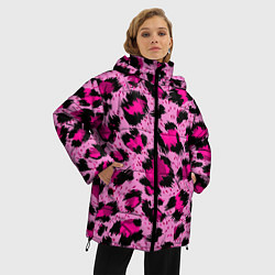 Куртка зимняя женская Розовый леопард, цвет: 3D-светло-серый — фото 2