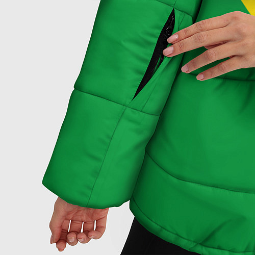 Женская зимняя куртка Сборная Бразилии: зеленая / 3D-Черный – фото 5