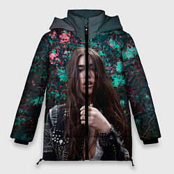 Куртка зимняя женская Dua Lipa: Floral, цвет: 3D-черный