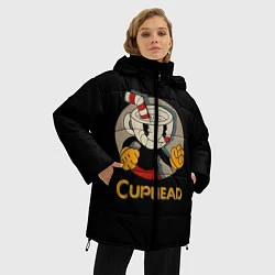 Куртка зимняя женская Cuphead: Mugman, цвет: 3D-черный — фото 2