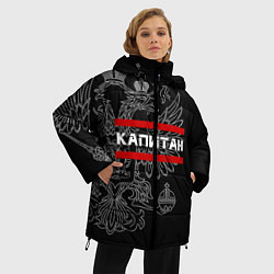 Куртка зимняя женская Капитан: герб РФ, цвет: 3D-черный — фото 2
