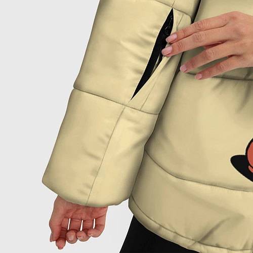 Женская зимняя куртка Cuphead: Flame Mugman / 3D-Светло-серый – фото 5