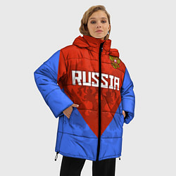 Куртка зимняя женская Russia Red & Blue, цвет: 3D-красный — фото 2