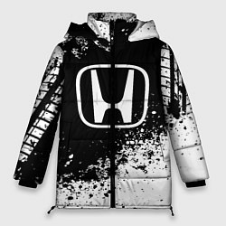 Куртка зимняя женская Honda: Black Spray, цвет: 3D-красный