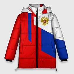 Куртка зимняя женская Russia: Geometry Tricolor, цвет: 3D-красный