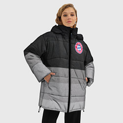 Куртка зимняя женская ФК Бавария: Серый стиль, цвет: 3D-светло-серый — фото 2