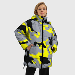 Куртка зимняя женская Yellow & Grey Camouflage, цвет: 3D-красный — фото 2