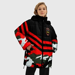 Куртка зимняя женская Полиция: Камуфляж, цвет: 3D-красный — фото 2
