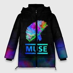 Куртка зимняя женская Muse: Neon Flower, цвет: 3D-светло-серый