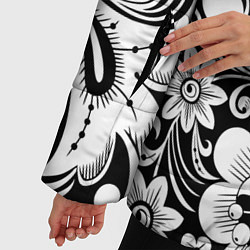 Куртка зимняя женская Хохлома черно-белая, цвет: 3D-черный — фото 2