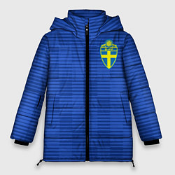 Куртка зимняя женская Сборная Швеции: Гостевая ЧМ-2018, цвет: 3D-черный