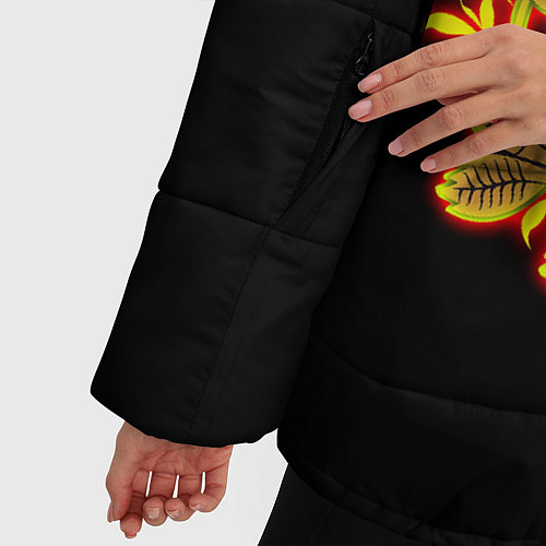 Женская зимняя куртка Славянская роспись / 3D-Черный – фото 5
