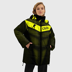 Куртка зимняя женская CS:GO Yellow Carbon, цвет: 3D-черный — фото 2