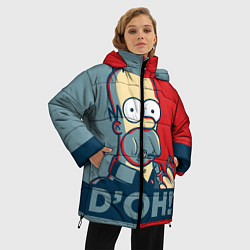 Куртка зимняя женская Homer Simpson DOH!, цвет: 3D-черный — фото 2