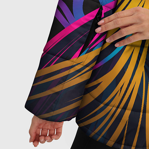 Женская зимняя куртка Floral Design / 3D-Черный – фото 5