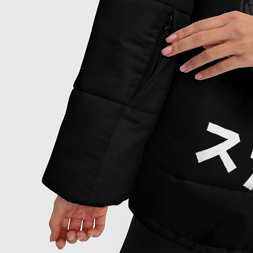 Женская зимняя куртка Scarlxrd: hieroglyphs / 3D-Черный – фото 5