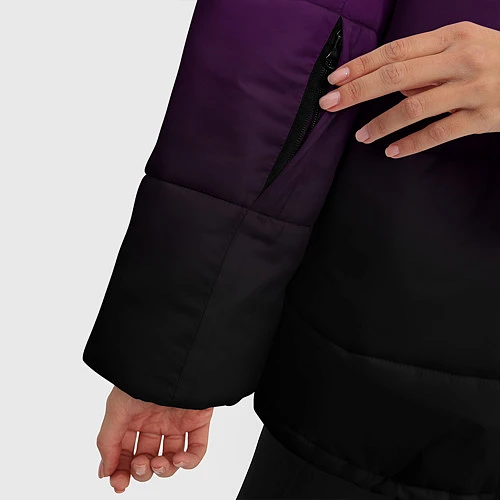 Женская зимняя куртка Black Pink: Violet Gradient / 3D-Черный – фото 5