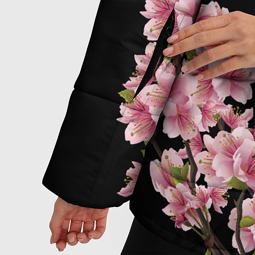 Женская зимняя куртка Black Pink: Delicate Sakura / 3D-Черный – фото 5