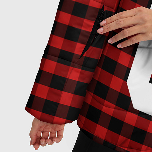Женская зимняя куртка Senpai 00: Red Grid / 3D-Черный – фото 5