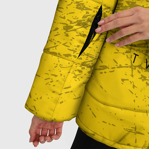 Женская зимняя куртка 21 Pilots: Yellow Grunge / 3D-Черный – фото 5