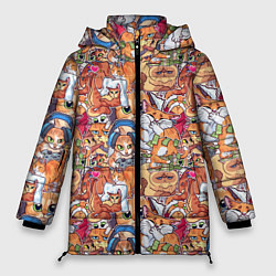 Куртка зимняя женская Котобомбинг, цвет: 3D-красный
