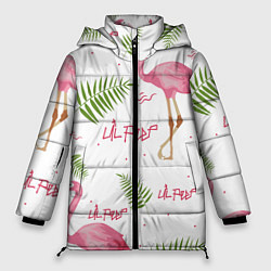 Куртка зимняя женская Lil Peep: Pink Flamingo, цвет: 3D-черный