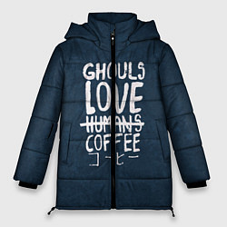 Куртка зимняя женская Ghouls Love Coffee, цвет: 3D-черный
