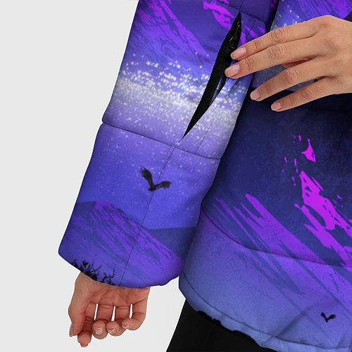 Женская зимняя куртка No Man's Sky: Neon Mountains / 3D-Черный – фото 5