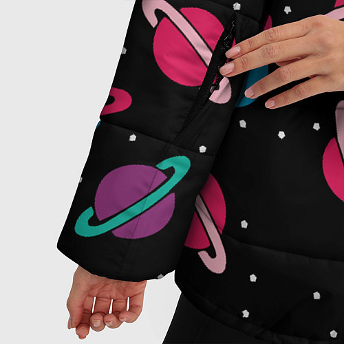 Женская зимняя куртка Сатурн атакует / 3D-Черный – фото 5
