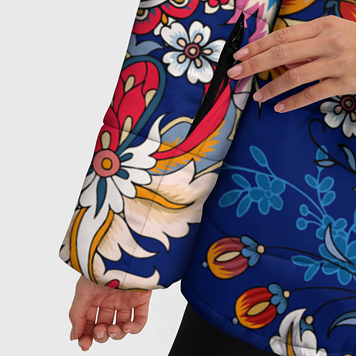 Женская зимняя куртка Экзотический орнамент / 3D-Черный – фото 5